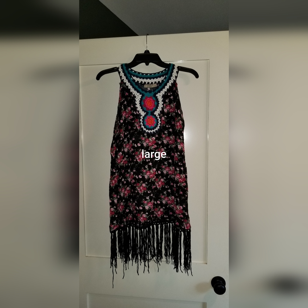 Floral Crochet Trim Dress